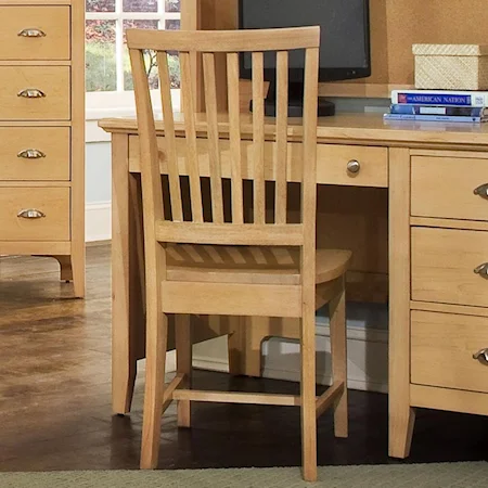 Casual Wood Desk Side Chair